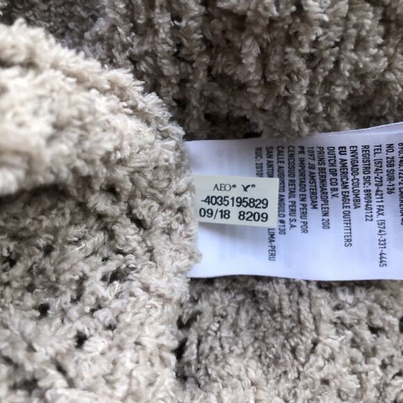 American Eagle Outfitters Sweater Gray Pullover Crochet Long Sleeve Women Medium - Picture 11 of 11